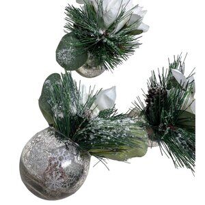Christmas Glass Bowls Set Of 3 Green & White Pine Floral Snowflake Pattern Holid